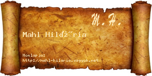 Mahl Hilária névjegykártya